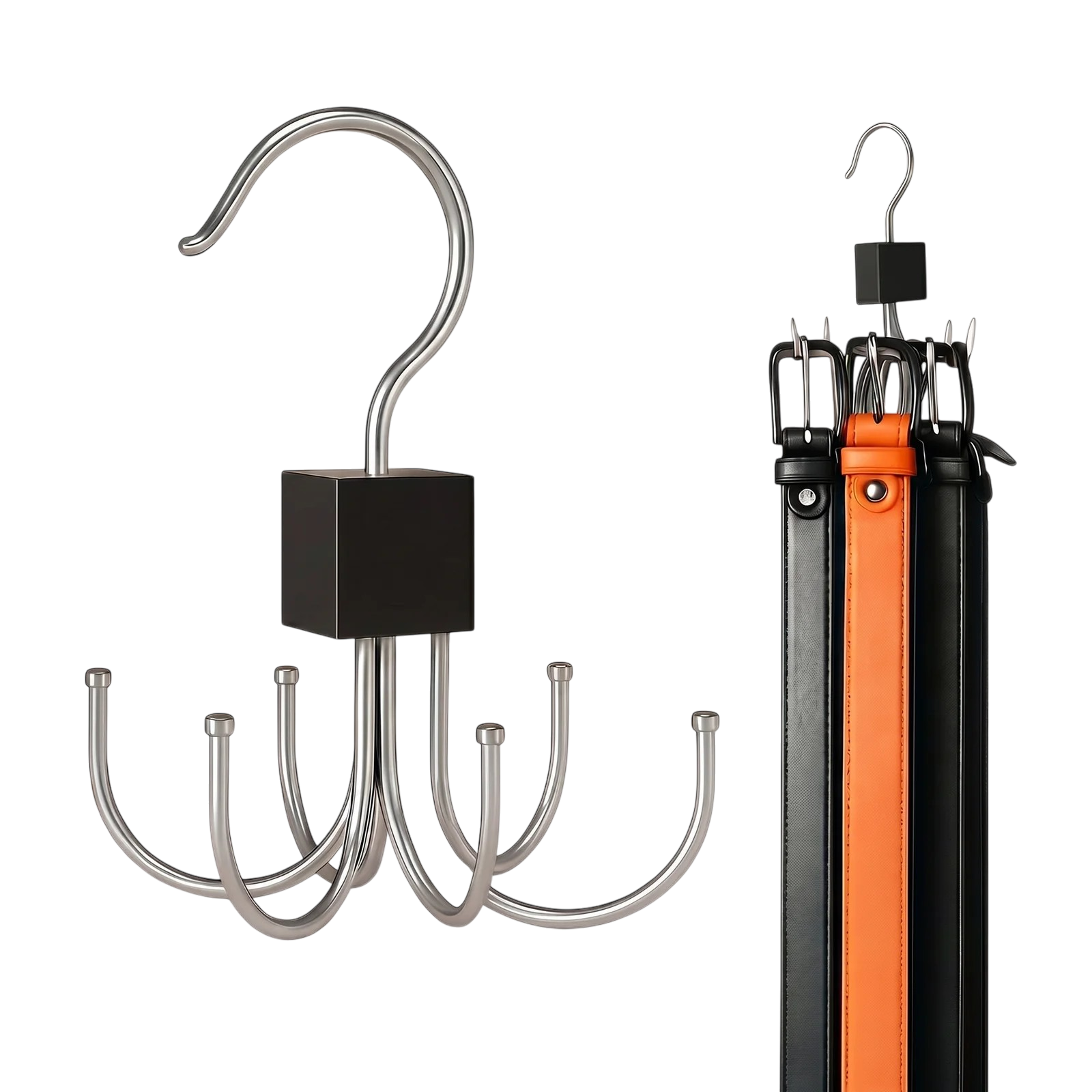 31757_enhanced_background Gürtelhalter mit 8 Haken für geordnete und platzsparende Aufbewahrung im Kleiderschrank – Bild 1