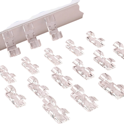 Transparent Cable Clips, 100 Pcs. for Discreet Installation and Neat Cable Management at Home