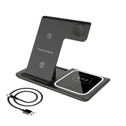 3 in 1 Wireless Charger with Stand for Phone, Smartwatch and Headphones All in One Place