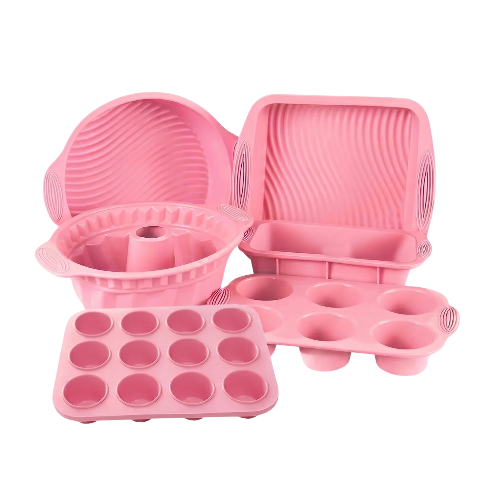 35897_enhanced_background Silikon-Backformen in Rosa für leichtes Lösen und abwechslungsreiches Backen zu Hause mit mehreren Formen – Bild 1