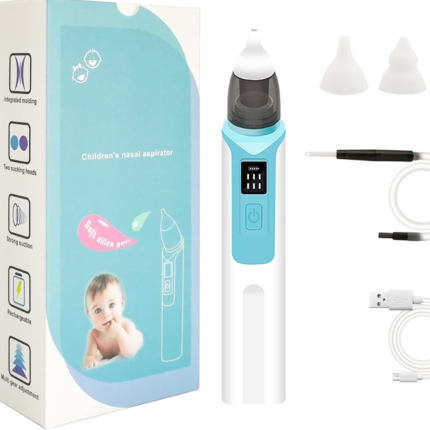 Electric Nasal Aspirator with Soft Nasal Tips and Rechargeable Function for Gentle Nasal Hygiene