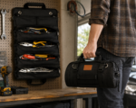 Rollbare Werkzeugtasche mit Reißverschlusstaschen und Griff – Bild 2