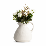 Rustikale Keramik-Krugvase mit Henkel – 16,3 cm
