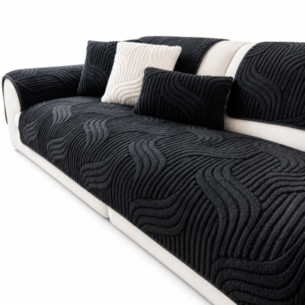 Chenille-Sofaschoner mit rutschfester Rückseite – waschbar