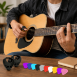 10 Gitarrenplektren mit 2 selbstklebenden Plektrumhaltern – Bild 2