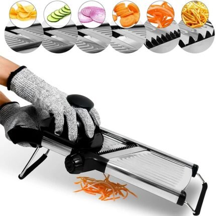 Adjustable Mandoline Slicer in Stainless Steel with 6 Settings