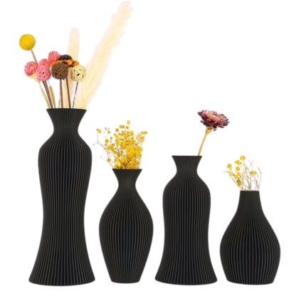 Set of 4 Decorative Plastic Vases for Dried Flowers