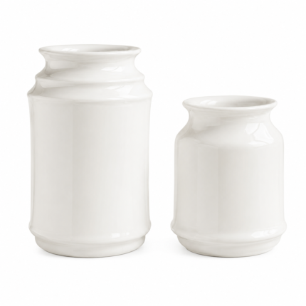 Set of 2 Ceramic Vases in Rustic Country Style