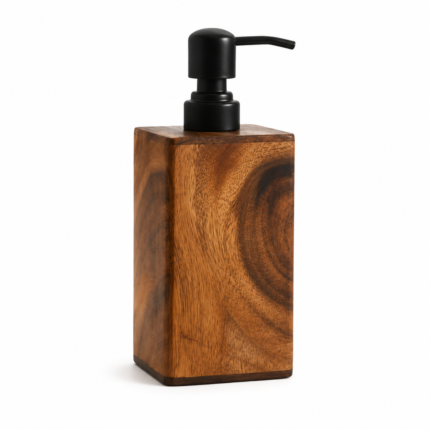 Soap Dispenser in Solid Wood with Manual Pump