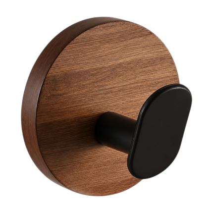 Self-Adhesive Wall Hooks in Walnut Without Drilling