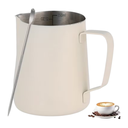 Milk Frother 600 Ml in Stainless Steel with Latte Art Pen