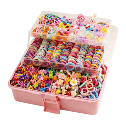 Haarschmuck-Set mit 716 Haarspangen und Haargummis
