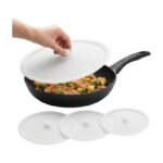 Silikondeckel mit Saugfunktion in Weiß, 3 Stück für dichtes Abdecken und hitzebeständiges Design