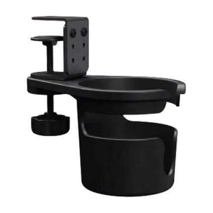 Adjustable Table Cup Holder for Edge with Screw Clamp and Space-Saving Storage for Beverages