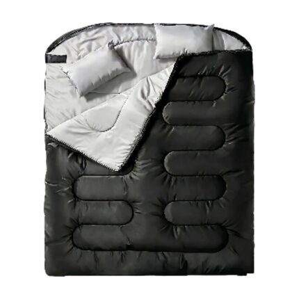 Double Camping Sleeping Bag for 2 People with 2 Pillows