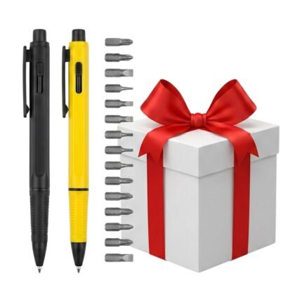 Multi-Tool Pen Set with LED Light, Ruler and Screwdriver in 2-Pack for Everyday Tasks