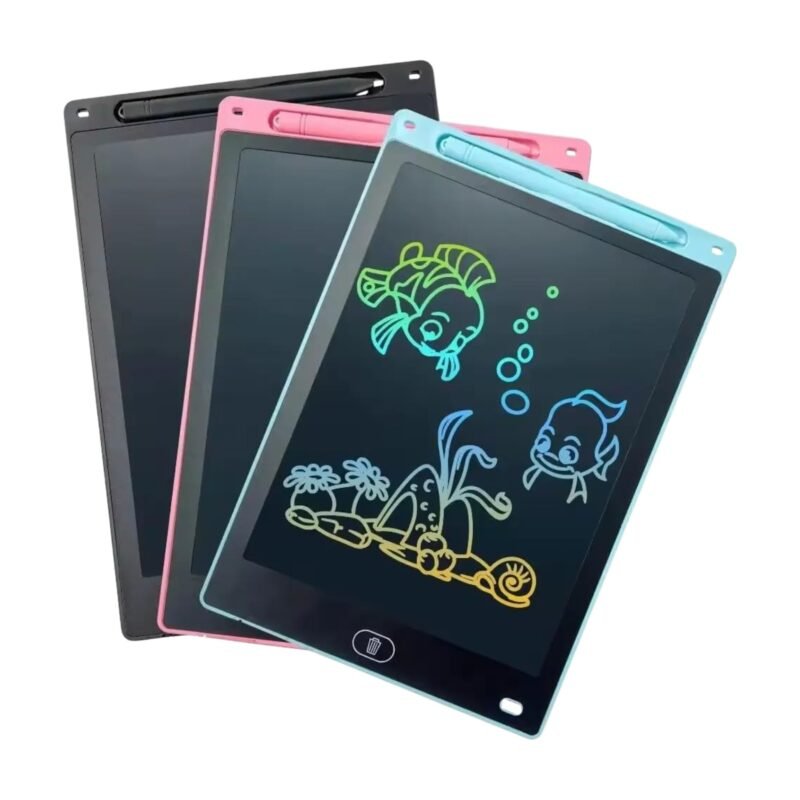 LCD-Schreibtafel in Rosa, Blau und Schwarz zum Zeichnen, Schreiben und für schnelle Notizen mit Stift