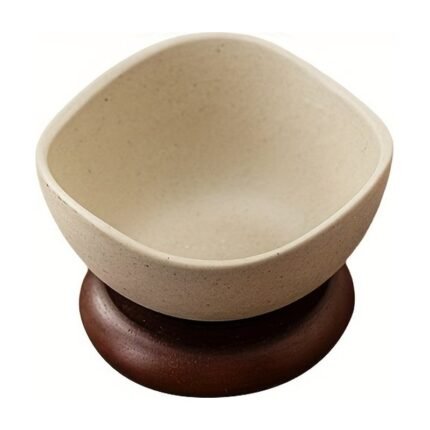Serving Set with Ceramic Bowls and Wooden Tray – 1-4 Bowls