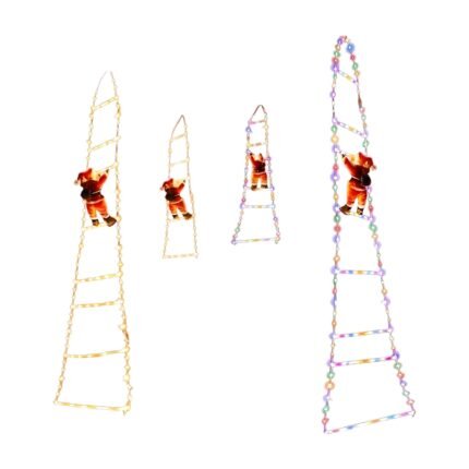 Santa Claus Light Chain with Climbing Santa and Illuminated Ladder for Cosy Christmas Decoration