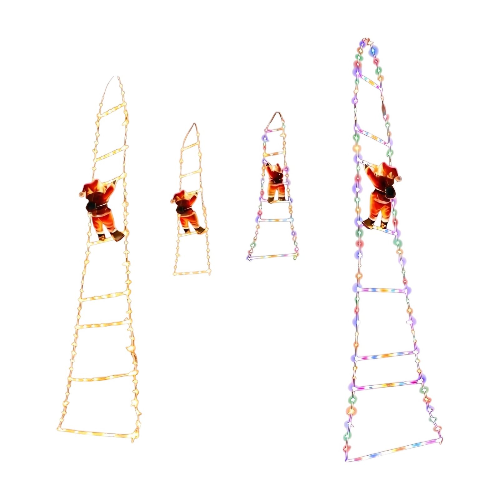 ef-31509-46062-fyld85 Weihnachtsmann-Lichterkette mit kletterndem Weihnachtsmann und beleuchteter Leiter für gemütliche Weihnachtsdeko – Bild 1