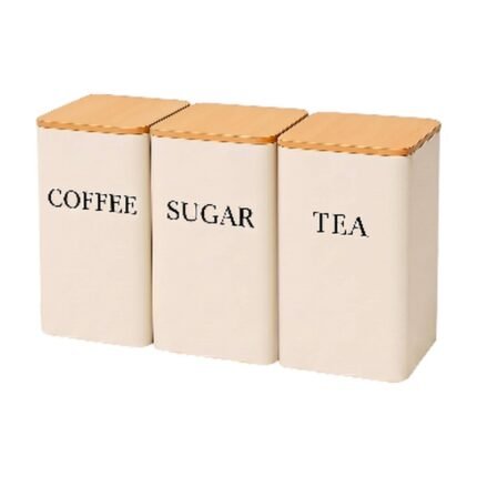 Storage Containers for Coffee, Sugar and Tea with Lids for Organised Kitchen Storage and Sleek Look
