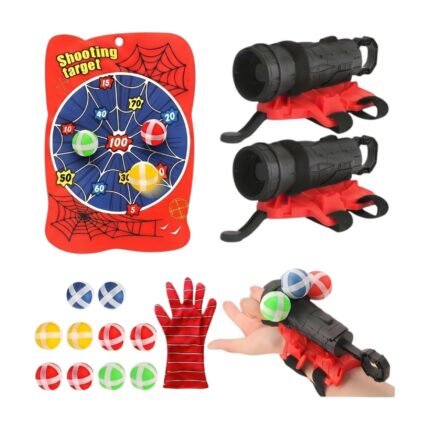 Wrist Ball Launcher Target Game for Children with Hanging Target Board and Sticky Balls