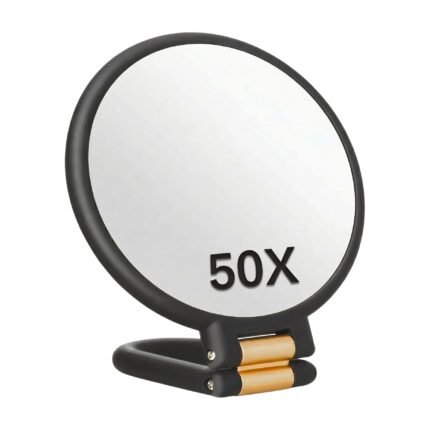 Magnifying Mirror 1x/50x in Green, Black, White, Pink and Purple with Double Mirror and Adjustable Handle – image 2