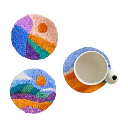 DIY Punch Needle Coaster Kit with Landscape Designs
