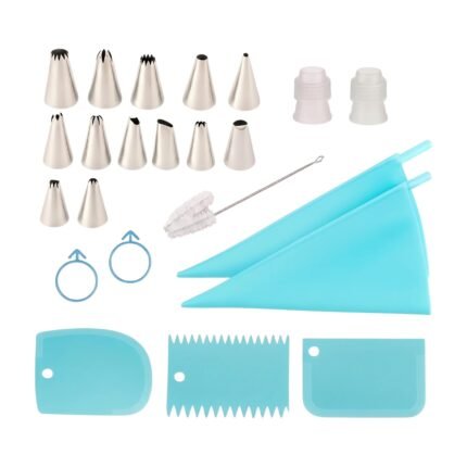 Cake Decoration Equipment with 14 Pieces for Precise Patterns, Edges and Smooth Finish on Cakes
