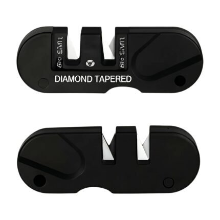 Pocket Knife Sharpener with Carbide, Ceramic and Diamond Rod - Compact Manual Sharpener for Kitchen and Outdoor Knives