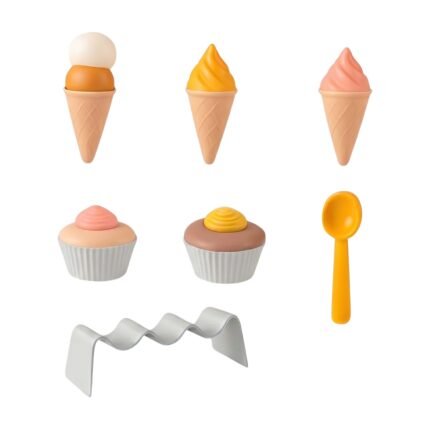 Ice Cream and Cupcake Play Set for Children with Scoop and Stand