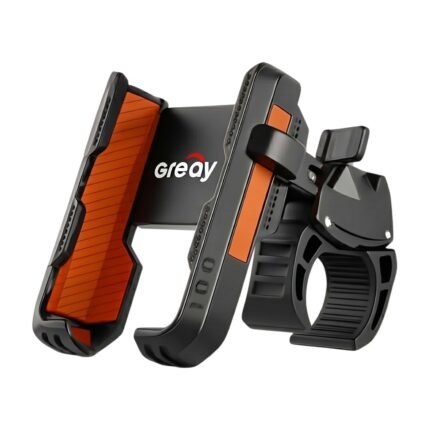 Mobile Holder for Bicycle Handlebar with Quick Lock and Shock Absorption