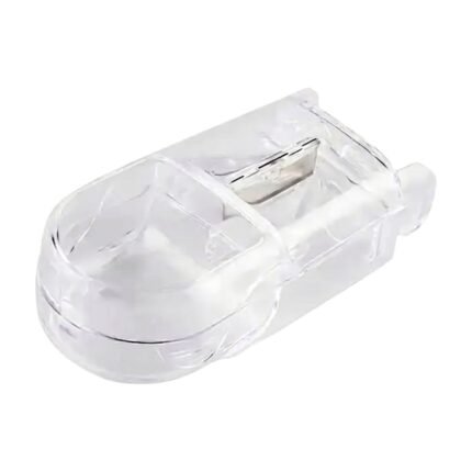Transparent Pill Cutter with Storage Compartment and V-Shaped Tablet Holder for Splitting Tablets