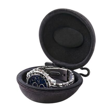 Travel Case for Watches with Hard Shell, Zip Closure and Padded Interior for Safe Storage on the Go