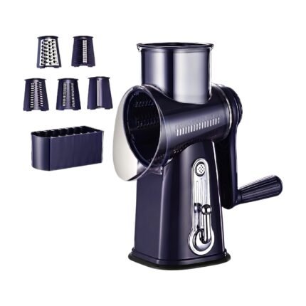 Rotating Vegetable Slicer with Hand Crank and 5 Drums