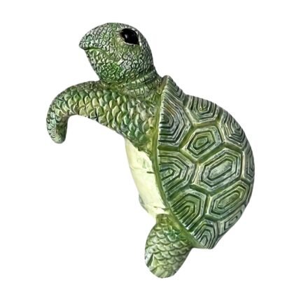 Turtle Figure with Detailed Shell and Nature Inspired Decorative Look for the Home or Aquarium