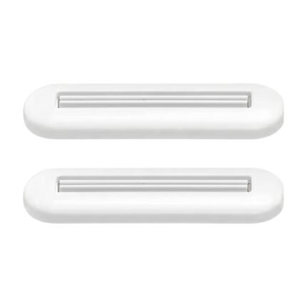 Tube Squeezer Clip in White – Slide-On Squeezer with Metal Bar for Toothpaste, Cream and Soft Tubes