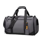 Große Reisetasche in Schwarz, Grau und Grün mit mehreren Fächern und verstellbarem Schultergurt für Sport und Wochenendausflüge – Bild 2