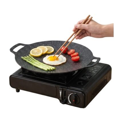 Round Griddle Pan 32 cm with Non-Stick Stone-Effect Coating and Two Side Handles
