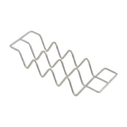 Silver Taco Holder for Stable Tacos and Organised Taco Serving at the Table in Wavy Compartments