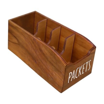 Tea Storage Box in Wood with 4 Compartments for Sorting and Organised Storage of Tea Bags