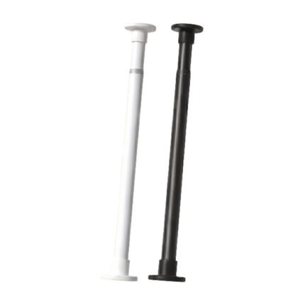 Telescopic Rod Without Drilling in White and Black with Drill-Free Installation and Stable Support for the Home