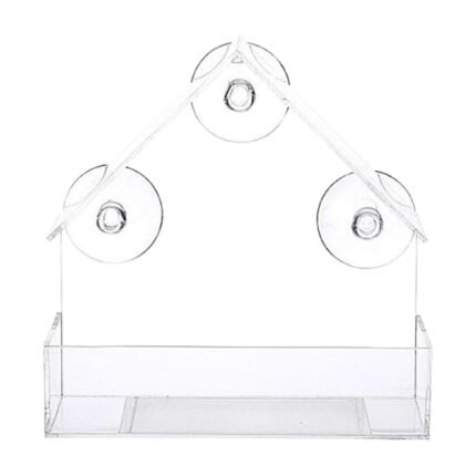 Transparent Window Bird Feeder with Suction Cups and Open Feeding Tray for Close Bird Observation