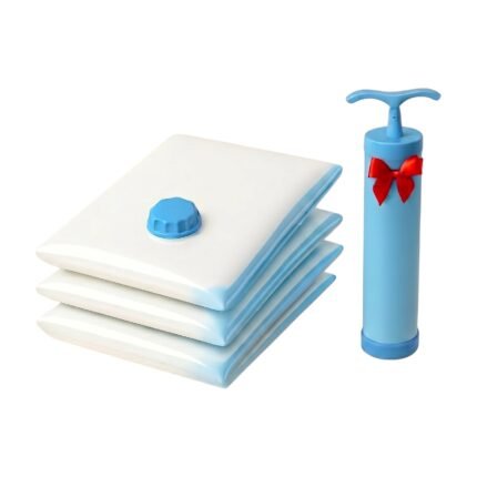 Vacuum Bags for Clothes - 3 Pcs for Compression and Space-Saving Storage with Hand Pump