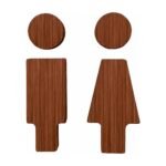 WC-Schild aus Holz mit klarer Geschlechterkennzeichnung und schlankem Design für die Toilettentür, 17 cm