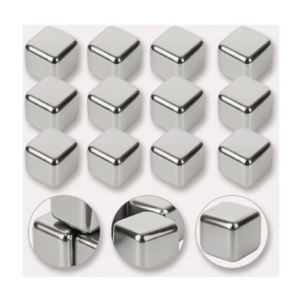Steel Whisky Stones – Reusable Rounded Steel Cubes for Chilling Drinks Without Dilution