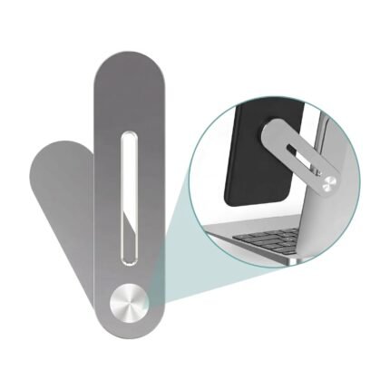 Universal Magnetic Mobile Holder for Laptop with Space-Saving Mounting and Easy Access to the Phone