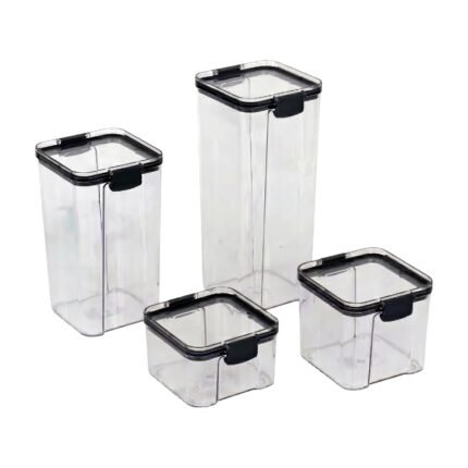 Airtight Storage Containers with Transparent Design and Tight-Sealing Lids in Multiple Sizes