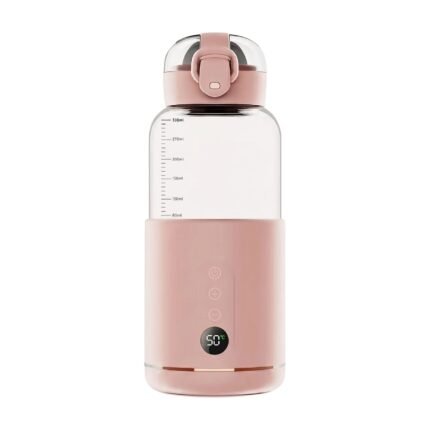 Bottle Warmer with Temperature Control in White and Pink with Digital Display for Milk and Baby Food