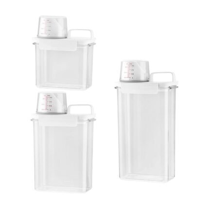 Storage for Washing Powder with Lid and Measuring Cup 1100 Ml, 1800 Ml, and 2300 Ml